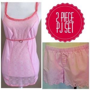 Victoria's Secret Pink Lace Cami 2PIECE PJ SET, M